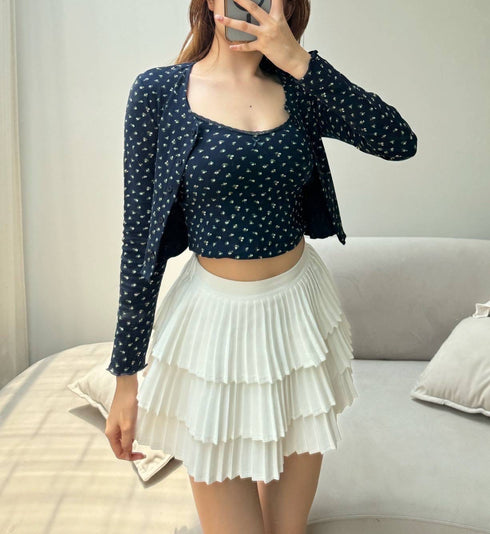 Floral Print Camisole with Shrugs Sets